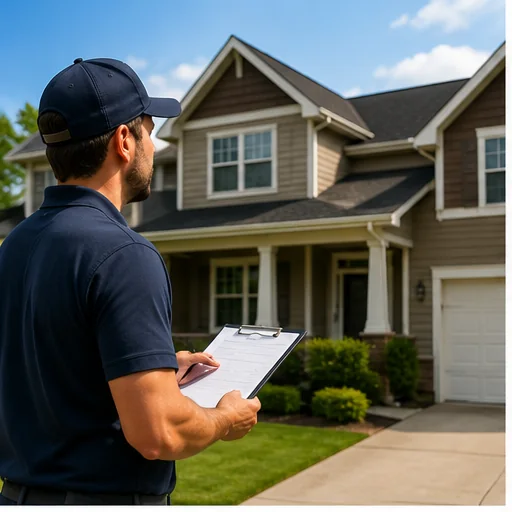 Home inspector evaluating a Brooklyn Park, Minnesota home