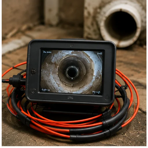 Sewer scope camera inspecting a main line in Brooklyn Park, Minnesota